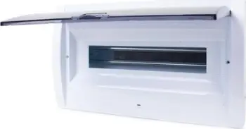 Kuti elektrike sipërfaqësore për shpërndarje, 1x18 module, plastikë, derë transparente