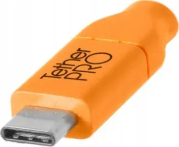 Kabllo TetherTools TetherPro USB C në USB C Dual Right Angle, 4.6m, portat me kënd të djathtë, portokalli
