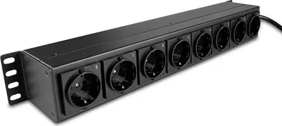 Panel energjie Lindy 73025, 8 dalje Schuko, 1.5U, i zi - 1