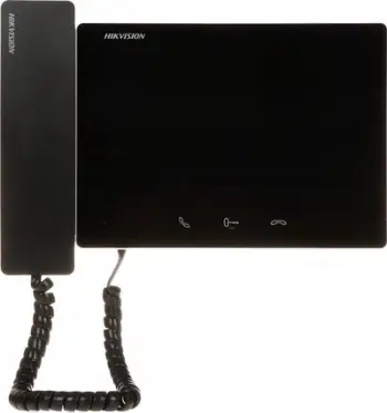 Panel i brendshëm videoportë Hikvision DS KH7300EY WTHE2, ekran 7", WiFi, i zi