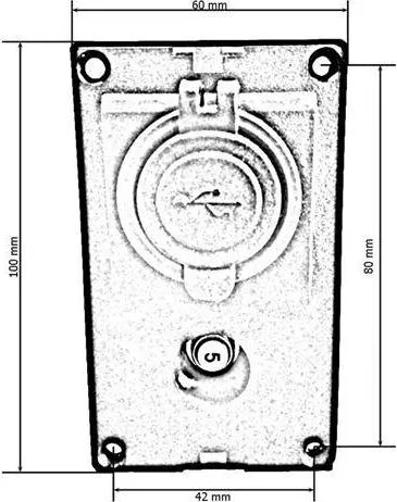 Panel karikimi TurboWorks, 2xUSB 1A 2.1A, siguresë 5A, i zi - 2