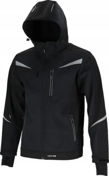 Xhaketë softshell Lahti, me kapuç, madhësia XL, e zezë