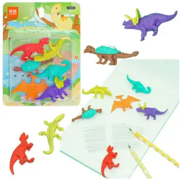 Set fshirëse shkollore dinosaur, 6 copë, shumëngjyrëshe
