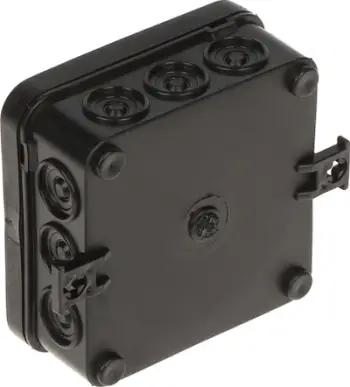 Kuti hermetike Black E12, 85x85mm, IP55, e zezë