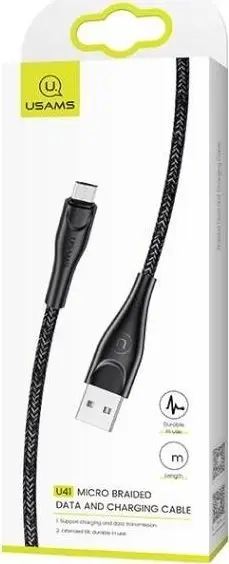 Kabllo Usams USB-A - Lightning, 3m, e zezë