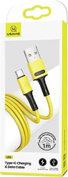 Kabllo Usams USB-A - USB-C, 1m, e verdhë