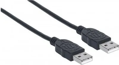 Kabllo USB Manhattan USB A në USB C, 1m, USB 2.0, e zezë - 2