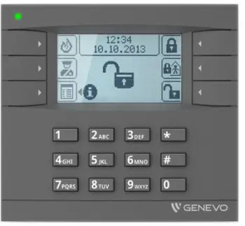 Panel komandues Genevo PRiMA LCD, ekran LCD, ikona, gri