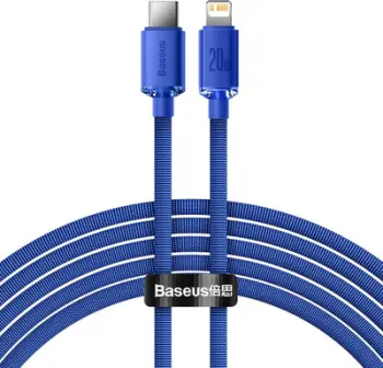 Kabllo USB Baseus Crystal Shine, USB C në Lightning, 2 m, 20W, blu
