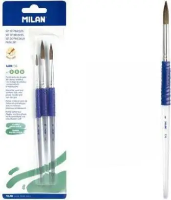 Set furçash Milan 116 BWM 10463, madhësitë 2 8 12, për pikturë, shumëngjyrësh