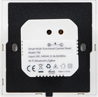 Panel kontrolli smart Tuya, gateway Zigbee WiFi Bluetooth, montim në mur, i bardhë - 2