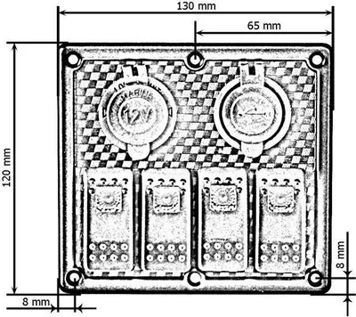 Panel kontrolli TurboWorks Switch F, 5 çelësa ON OFF, 2x USB 3.1A, blu - 4