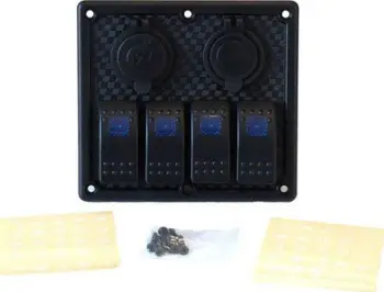 Panel kontrolli TurboWorks Switch F, 5 çelësa ON OFF, 2x USB 3.1A, blu