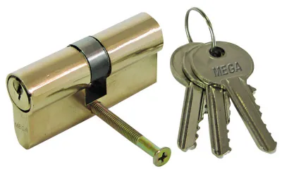 Cilinder bravë Brass Cylinder Insert, simetrik 62mm, 3 çelësa, ngjyrë bronzi - 1