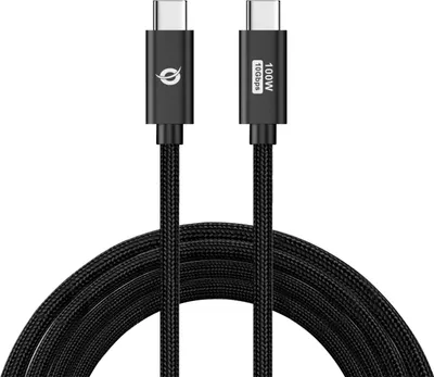 Kabllo USB C Conceptronic, USB-C në USB-C, 1.2m, 10Gbps, 5A, e zezë - 1