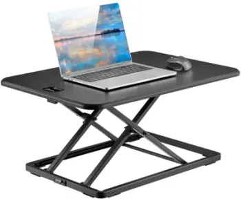 Tavolinë ngritëse Techly Desk Converter, ultra e hollë, lartësi e rregullueshme, e zezë