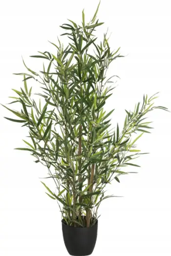 Lule artificiale dekorative bambu, 90 cm, vazo e zezë
