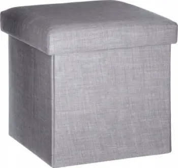 Puf palosës KonigHOFFER Folding Pouf, MDF, poliester, gri e çelët