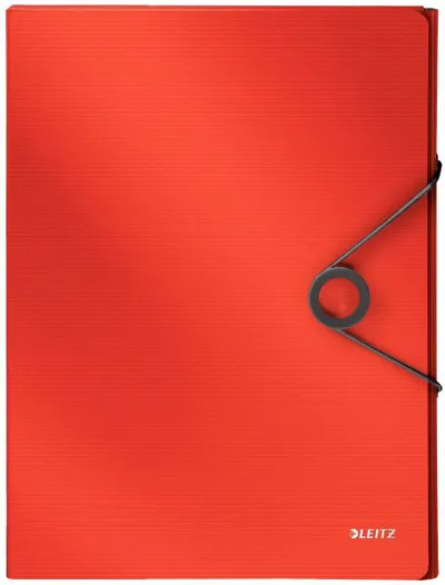 Kuti klasifikimi LEITZ Solid 4568, A4, 30mm, gri me të kuqe - 1