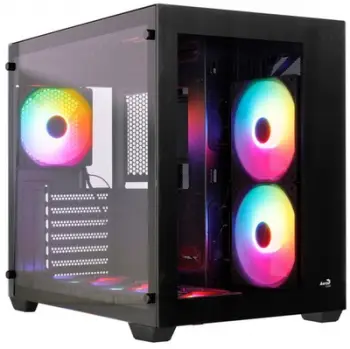 Kuti kompjuteri Aerocool Dryft V2, MIDI Tower ATX, xham i temperuar, e zezë
