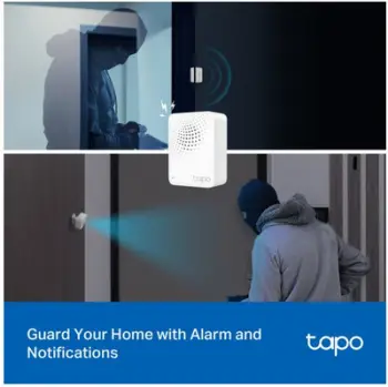 Kit i mençur shtëpie TP-Link Tapo T30, hub qendror, sensor lëvizjeje dhe derë/dritare, i bardhë