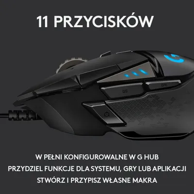 Set gaming Logitech G502 Hero Mouse dhe G Pro X, sensor HERO, mikrofoni BLUE VO!CE, i zi - 4