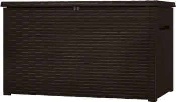 Kuti kopshti Keter Java Cushion Box, 870L, plastike rezistente, kafe