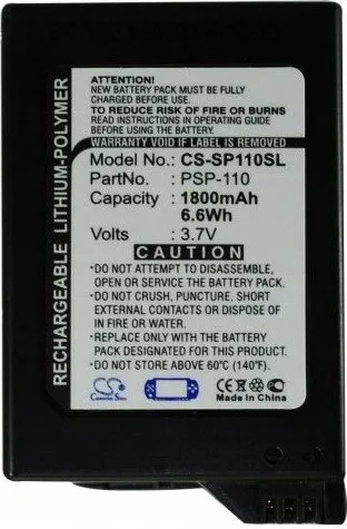 Bateri për konzolë lojërash Sony PSP, Li ion, 3.7V, 1800mAh - 2