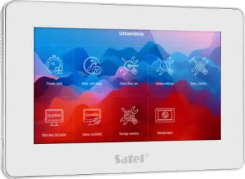 Panel me prekje Satel INT-TSH2R-W, ekran touch, lexues Mifare, i bardhë