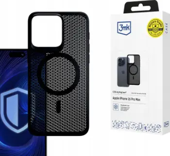 Mbulesë telefoni 3mk COOLing MagCase për iPhone 16 Pro Max, MagSafe, rrjetë ftohëse, transparente