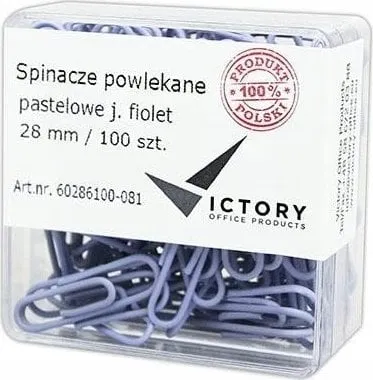 Klamera letrash Victory Office, 28mm, 100 copë, pastel vjollcë e çelët - 1