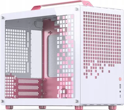 Kuti kompjuterike Jonsplus Z20, Micro ATX, me dorezë bartjeje, e bardhë rozë - 3