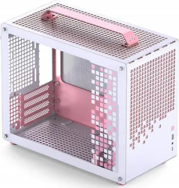 Kuti kompjuterike Jonsplus Z20, Micro ATX, me dorezë bartjeje, e bardhë rozë