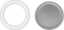 Set gasket dhe filter Bialetti Moka Dama, për 6 filxhanë, i bardhë