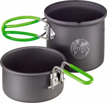 Set gatimi kampingu Optimus Terra Solo, 0.6L, alumin jo ngjitës, gri