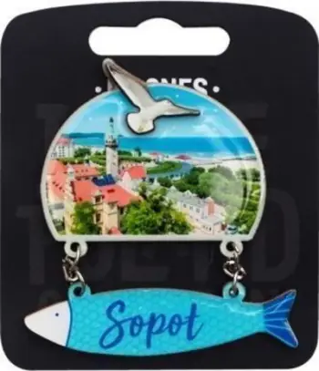 Magnet dekorativ I Love Poland Sopot, ILP MAG D SOP 19, shumëngjyrësh