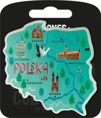 Magnet frigoriferi I Love Poland Polska ILP-MAG-a-PL-03, suvenir dekorativ, shumëngjyrësh