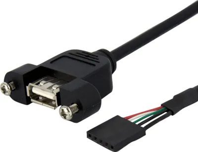 Kabllo USB StarTech.com, USB A në Header motherboard, 30cm, e zezë - 1