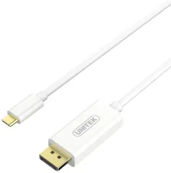 Kabllo USB në USB C Unitek V400A, DisplayPort, 1.8m, e bardhë