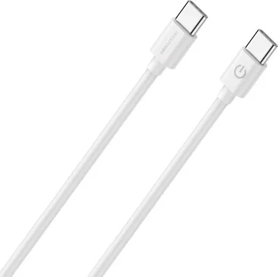 Kabllo USB RealPower 404306, USB C në USB C, 1m, USB 2.0, e bardhë - 1