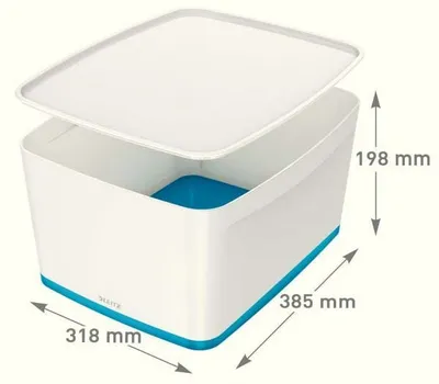 Kuti magazinimi Leitz MyBox Container 52161036, 18L, me kapak, e bardhë - 1