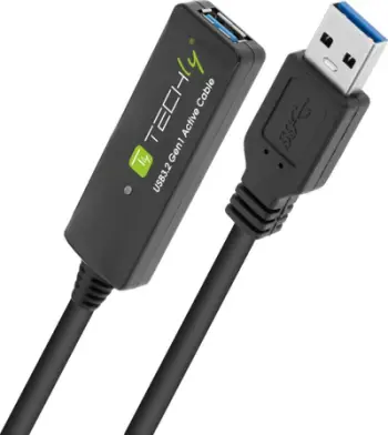 Kabllo USB Techly ICUR30100G, USB 3.2 Gen 1, 10 m, i zi