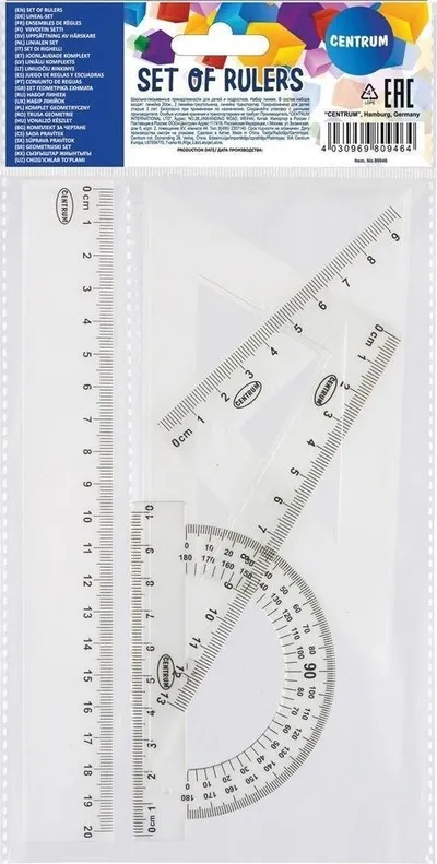 Set gjeometrik Centrum 80946, plastik, 20cm, transparent - 1