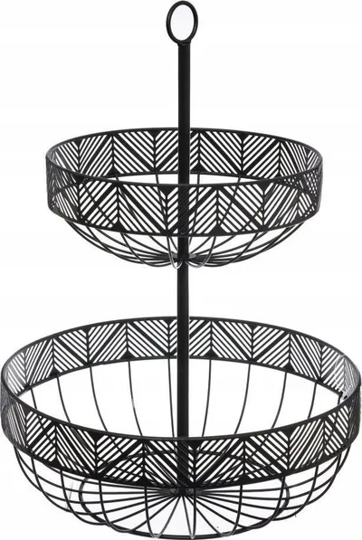 Frutierë me dy kate 5Five, metal, 42cm, e zezë - 1