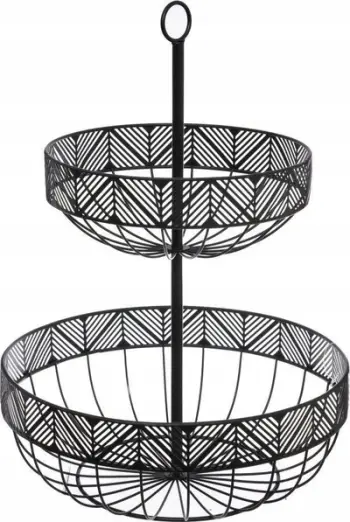 Frutierë me dy kate 5Five, metal, 42cm, e zezë