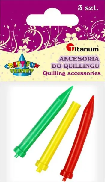 Set gjilpëra quilling Titanum Needle, 3 copë, shumëngjyrëshe