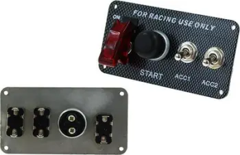 Panel ndezës motori MTuning_F Engine Starter Type 4, ndezje me buton, çelës aircraft, i zi