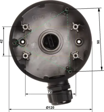 Kuti lidhëse Hikvision DS-1280ZJ-DM46, aliazh alumini, për kamera dome, e zezë