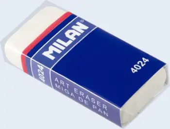 Set goma fshirëse Milan, 24 copë, gome sintetike, të bardha