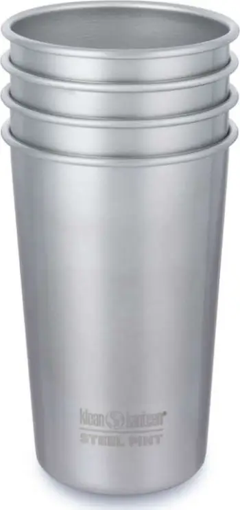 Set gotash çeliku Klean Kanteen, 473 ml, 4 copë, argjendtë